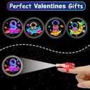 28 Pack Space LED Finger Lights,Valentines Day Gifts for Kid with Valentine Cards Exchange Gifts School Classroom Prizes Valentines Day Gifts for Kids Boy Girl Valentine Party Favors