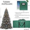 Christmas Tree Storage Bag - Fits Up to 7.5Ft Tall Detachable Xmas Holiday Trees, Extra Large Heavy Duty With Wheels, Durable Waterproof (Green, 7.5ft)