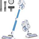 Cordless Vacuum Cleaner, 8-in-1 Rechargeable Cordless Vacuum, 30 Mins Runtime Stick Vacuum, with 1.4L Dust Bin and 11 LED Headlights, for Home Hardwood Floor Carpet Pet Hair