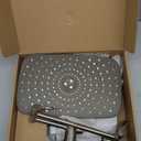 Veken 11.8" Rain Shower Head with Handheld with Arm (Brushed Nickel) and Veken 10" Rain Shower Head with Handheld (Brushed Nickel)