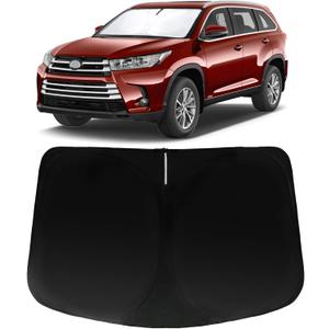 Windshield Sun Shade for Toyota Highlander 2014-2019 L LE XLE Limited Platinum, Car Front Window Sunshade with 240T Sun Visor Protector Blocks UV Rays Heat Sun Shield Accessories