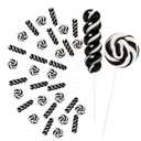 3 x Black Swirl Lollipops 32 PK, Twisty & Swirl Individually Wrapped Lollipops Sucker Candy Bulk, Candy Birthday, Halloween Suckers Lollipops Snacks, Trick or Treat, Candy Buffet Blackberry Flavor (EXP 06/14/27)