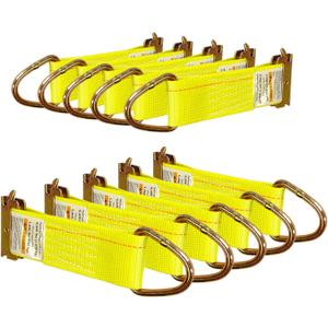 10 Pack E-Track 2" x 6" Rope Tie-Offs, E Track Tie Down Anchors Tie Off Strap w/D Ring, for Load Securement Tie-Down in Flatbeds, Enclosed Trailers, Vans, Cars, Trucks, Pickups, Warehouses