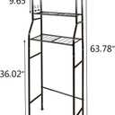 3-Shelf Bathroom Organizer Over The Toilet Space Saver Bathroom Corner Stand Storage Organizer, Black