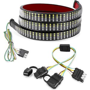 60 Inch Quad Row Tailgate Light Bar + Universal 4 Way Flat Y-Splitter