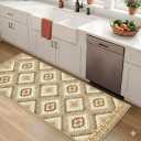 Area Rug 2x5 Rug Machine Washable Non-Slip Low Pile Print Pattern Western Rug for Living Room Bedroom Entryway Tribal Series-Cream/Camel