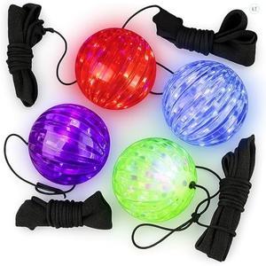 ArtCreativity Light Up Orbit Wrist Balls, Set of 1 Light up Balls with Flashing Lights and Elastic String, Orbit Ball Toy Glow in the Dark, Glow Toys Easter Party Favors for Kids Ages 3+
