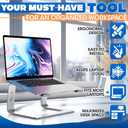 Portable Laptop Stand for Desk  Ergonomic, Sturdy Aluminium Laptop Riser for Desk with Anti-Slip Bottom, Compatible for 10-15.6 Notebook - Improved Cooling, Comfort, Productivity, and Posture