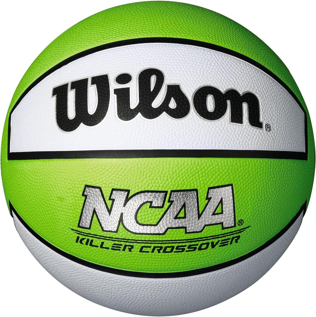 WILSON NCAA Killer Crossover Outdoor Basketball - Size 5 - 27.5", Lime/ White