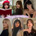 Yorda Bangs Hair Clip 100% Human Hair Clip in Bangs Fringe with Temples Wispy/French Bangs for Women Natural Looking for Daily Use (Wispy Bangs, Light Copper Brown)