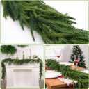 1 Pcs Artificial Norfolk Pine Garlands Christmas, 6 FT Dense Real Touch Winter Pine Garland Ornament, Green Artificial Greenery Garland for Table, Mantle, Wall, Indoor, Outdoor Christmas Decorations