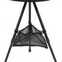 Small Folding Table Round Portable Patio Table Tool-Free Assembly Height Adjustable Side Table Easy to Carry and Move (Brown)