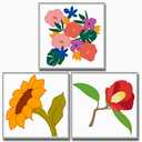 Hiolife 3 Pack Paint by Number Kits for Kids, 8X 8 inch Framed,Colorful Flowers Oil Painting Kits for Girls and Boys, Painting Sets for Childrens,Home Wall Decor