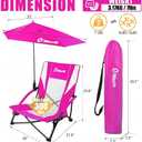 EMERIT Low Beach Chairs for Adults with Removable UPF 50+ Umbrella, Lightweight Folding Backpack Camping Chair with Cup Holder, Portable Sand Chair for Beach, Picnic, Lawn