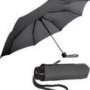 Knirps T.020 Small Manual Open Close Rain Umbrella - Compact Travel Umbrella for Adults (Dark Grey)
