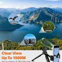 Monocular Telescope 80x100 High Power with Smartphone Adapter Tripod, Wide Field Monoculars for Adults with BAK4 Prism & FMC Lens, for Bird Watching Hiking Camping Wildlife-Green