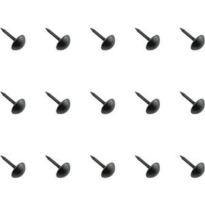 Maxmoral 15PCS Hardware Brass Tack 16mm Furniture Decoration Stud Cap Nail Thumb Tack Brass Fastener Furniture Nailheads Decorative Edge Antique Brass Black for Woodworking Decoration