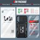 2 x LeYi Compatible for iPhone 16 Pro Max Case: 16 Pro Max Phone Case with Screen Protector 2PCS Tempered Glass, Slide Camera Cover & Magnetic Kickstand Funda para 16 Pro Max, Black