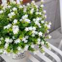 Artificial Flowers for Outdoors,12 Bundles UV Resistant Artificial Outdoor Flowers, Not-Fading Plastic Faux Flowers for Outdoor Planters for Home Garden Porch Yard Decor, White
