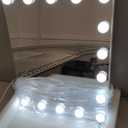 Vanity Makeup Mirror with Lights,Hollywood Vanity Mirror with 3 Color Modes,Lighted Vanity Mirror with Dimmable LED Bulbs &10X Magnification for Desk,Bedroom,Tabletop (White, 20.5" x 15.7")