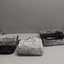 OLANLY Bathroom Rugs Sets 3 Piece, Soft Absorbent Microfiber Bath Mats and U-Shaped Contour Toilet Rug, Plush Shaggy Bath Mat Set for Bathroom (30"x20"+24"x16"+24"x20", Black) (30" x 20" + 24" x 16" + U Shape 24" x 20")