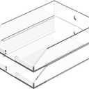 EXPUTRAN (2pcs Pack) Stackable Clear Acrylic Paper Trays, Desk File Organizer, A4 Paper Holder, Letter Tray