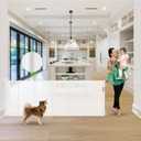 Reinforced 120 Inch Extra Long Retractable Baby & Dog Gate with Support Rods Prevents Crawling Under, 10 Ft Wide for Large Openings, Indoor/Outdoor Gate, White