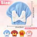 2 x Microfiber Hair Drying Caps, Christmas Absorbent Hair Towel Wrap for Women Wet Hair Quick-Drying Hair Towels, Soft Bow Tie Wet Hair Towel Wrap for Party Favors Goody Bag Filler (4 PCS)