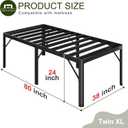 Yicensen 24 Inch High Twin Bed Frames with Rounded Corner Legs, Heavy Duty Metal Twin Size Platform Bed Frame No Box Spring Needed, Easy Assembly, Noise Free, Black