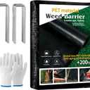 Weed Barrier Fabric,PET Heavy-Duty Landscape Cloth,5x100FT 3.2 Oz Garden Weed Control Ground Cover.