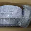U-QE 100 Pieces White Plastic Plates - White Disposable Plates - Premium Hard Plastic Disposable Plates for Wedding and Party Use Including 50 Dinner Plates 10 '' & 50 Dessert Plates 7.5 ''