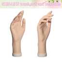 Practice Hand for Acrylic Nails Realistic Mannequin Hand for Nails Practice Soft Flexible Bendable False Fake Nail Hand Art Trainer Manicure Practice Hand Tool and Rings Display of Bracelets (Right)