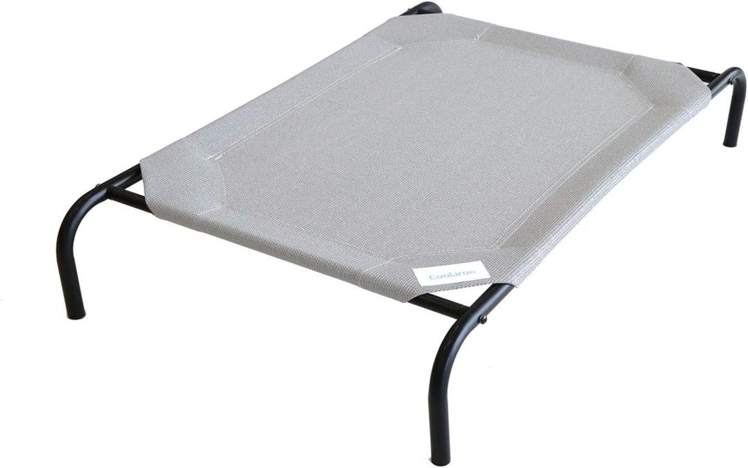 Coolaroo Original Elevated Dog Bed - Breathable Off-The-Ground Pet Bed with Cooling Fabric, Joint Relief & Moisture-Resistant Fabric, 100% Recyclable, Easy Clean, Grey, Large