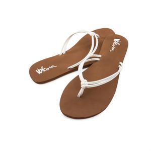 Volcom Women's Forever and Ever Flip Flop Sandal (7, White - New)