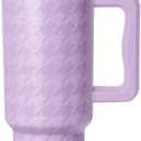 Simple Modern 40 oz Tumbler with Handle and Straw Lid | Insulated Cup Reusable Stainless Steel Travel Water Bottle Cupholder Use | Gifts for Women Him Her | Trek Collection | Purple Breeze Houndstooth