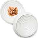 CatGuru Cat Bowls, Whisker Friendly Food Bowl for Indoor Cats, Reliefs Whisker Fatigue, Wide Kitten Dish, Non Slip Pet Dishes, Shallow Pet Plates (Marshmallow, (Pack of 2))