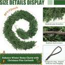 6ft Christmas Cedar Garland, Real Touch Pine Garland, Realistic Cypress Garlands Christmas Decorations for Mantel, Table, Stairs, Porch - Indoor Outdoor Xmas Holiday Decor