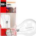 SYLVANIA Incandescent 200W A21 Utility Light Bulb, 3880 Lumens, 2850K, Medium Base, Clear, Soft White - 1 Pack (15476)