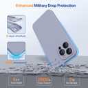 Miracase Designed for iPhone 14 Pro Max Phone Case with Screen Protector,[Upgraded Enhanced Camera Protection],Shockproof Liquid Silicone Case with Microfiber Lining,6.7 inch, Lavender Gray