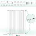 51" Extra Tall Cat Gate 28.5"-35" Wide, Auto Close, Pressure Mounted, for Cats & Small Dogs, Hallway, Stairs, Kitchen,Pet Gate,White