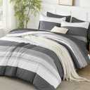 Andency King Size Comforter Set, Dark Grey, 7 Pieces