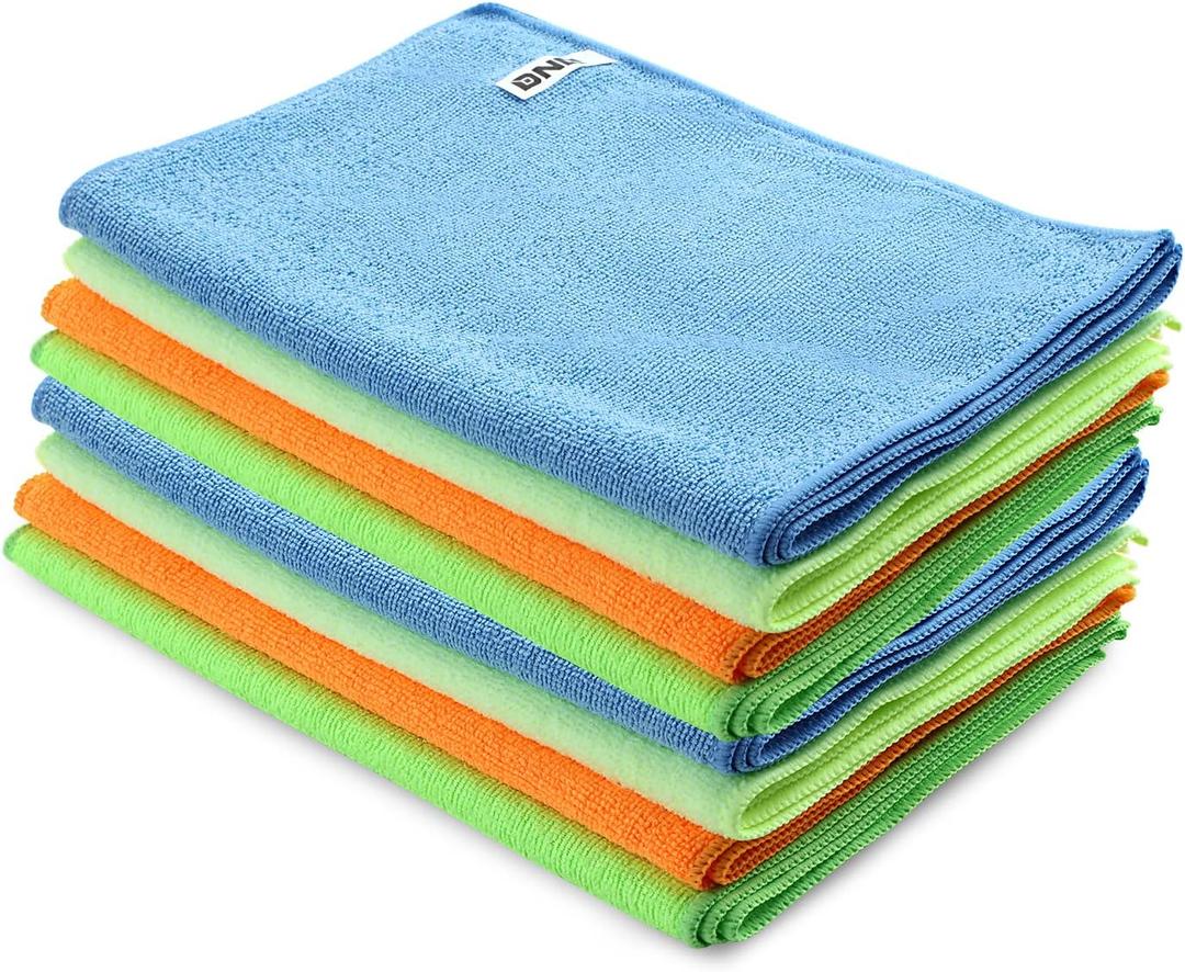 DNA MOTORING Cleaning Towels Car Washing Microfiber Cloth for Auto Detailing Home Kitchen, 12x16 Inch, Yellow, Orange, Blue, Green, Pack of 12, TOOLS-00257