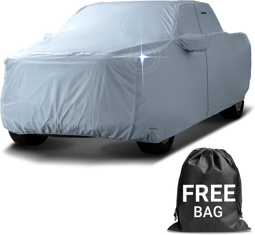 iCarCover Premium Truck Cover for 2019-2025 Chevy Silverado 1500 Crew Cab 5.8 ft Short Bed Waterproof All Weather Rain Snow UV Sun Hail Protector, Full Exterior Indoor Outdoor Truck Cover