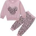 CM C&M WODRO Toddler Infant Baby Girl Clothes Fall Winter Long Sleeve Sweatshirts Pants 2 Piece Cute Outfits Leggings Set, Size 130