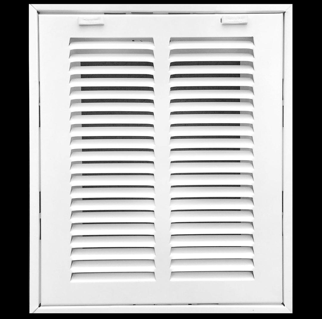 HVAC Premium 26 x 10 Duct Opening Steel Return Air Filter Grille, for 1-inch Filter, Removable Door, Flat Stamped HVAC Vent Cover Grille, Outer Dimensions 28.5 x 12.5