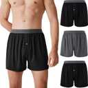 BAMBOO COOL Mens Boxer Shorts Underwear Soft Comfortable Breathable Knit Boxers Short for Men (3 or 5 Pack) (XL)