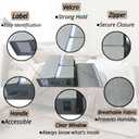 4 Pack Foldable Bed Sheet Set Organizer With Handle, Linen Closet Storage For Blankets, Duvet Covers, With Window And Label, Organizing Bedding, Queen & King Size, Gray