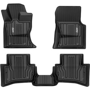 3W Floor Mats Fit for Jaguar F-pace & Land Rover Range Rover Velar 2017-2024 2025 2026, TPE All Weather Custom Fit Accessories for Jaguar F pace Floor Liner 1st and 2nd Row Full Set Car Mats, Black