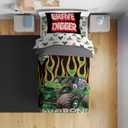 Sunny Side Up Monster Jam Toddler Comforter Set - 4 Piece Preschool Bedding Includes Comforter, Sheets & Pillow Cover - Super Soft Trucks Microfiber Bed Set