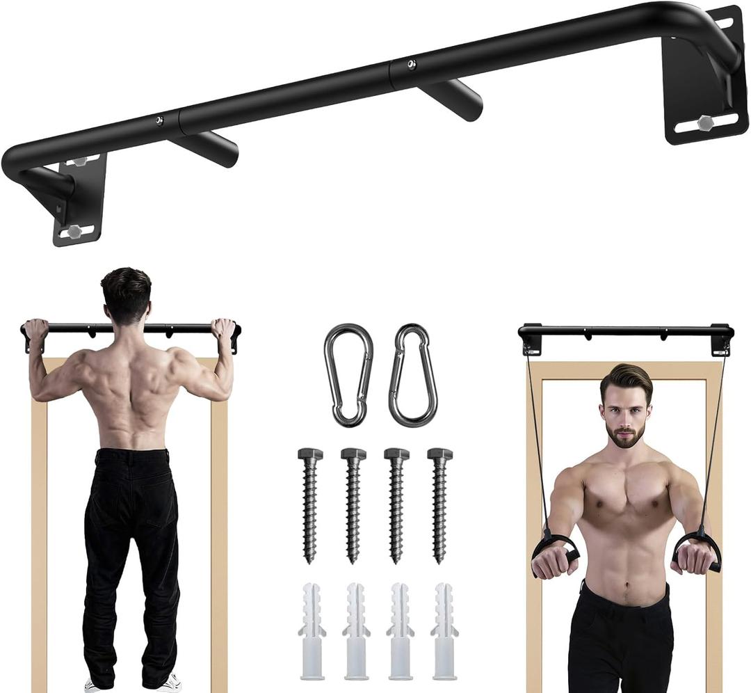 Fitarc Heavy Duty Wall Mount Pull Up Bar, Joist Mount Chin Up Bar for Doorway, Steel Construction, Home Gym Equipment, Fits 32”-36” Wall Studs